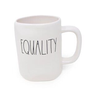 Rae Dunn White EQUALITY Black LL Coffee Tea Mug